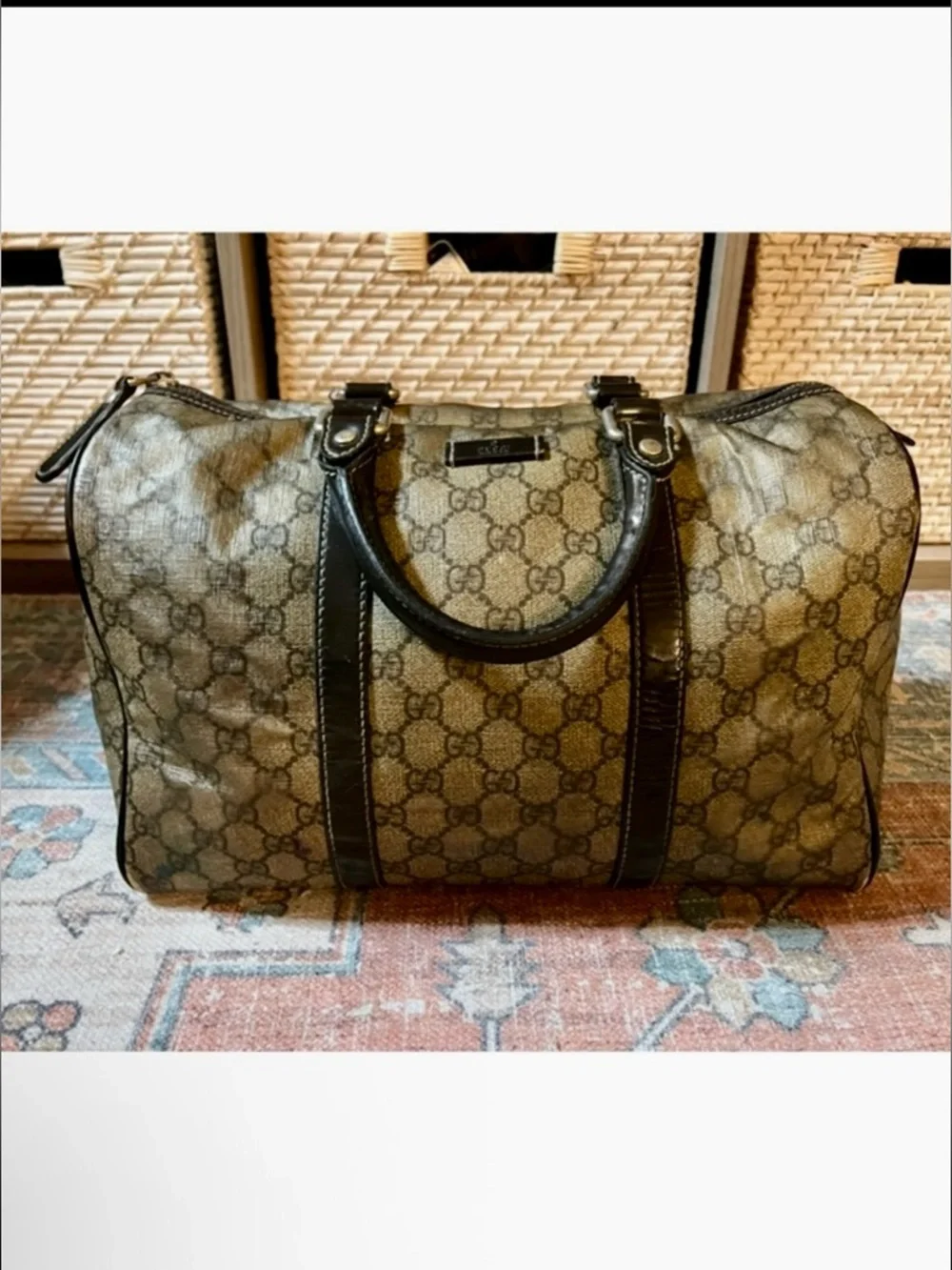 GUCCI Joy Boston Bag GG Monogram Vintage Beige & Brown - Picture 3 of 16